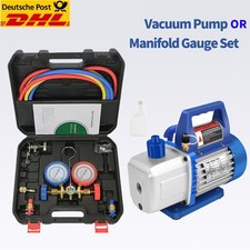 4CFM Vacuum Pump Vakuumpumpe R134A HVAC AC A/C Adapter 1/3HP Manometer Klima Set