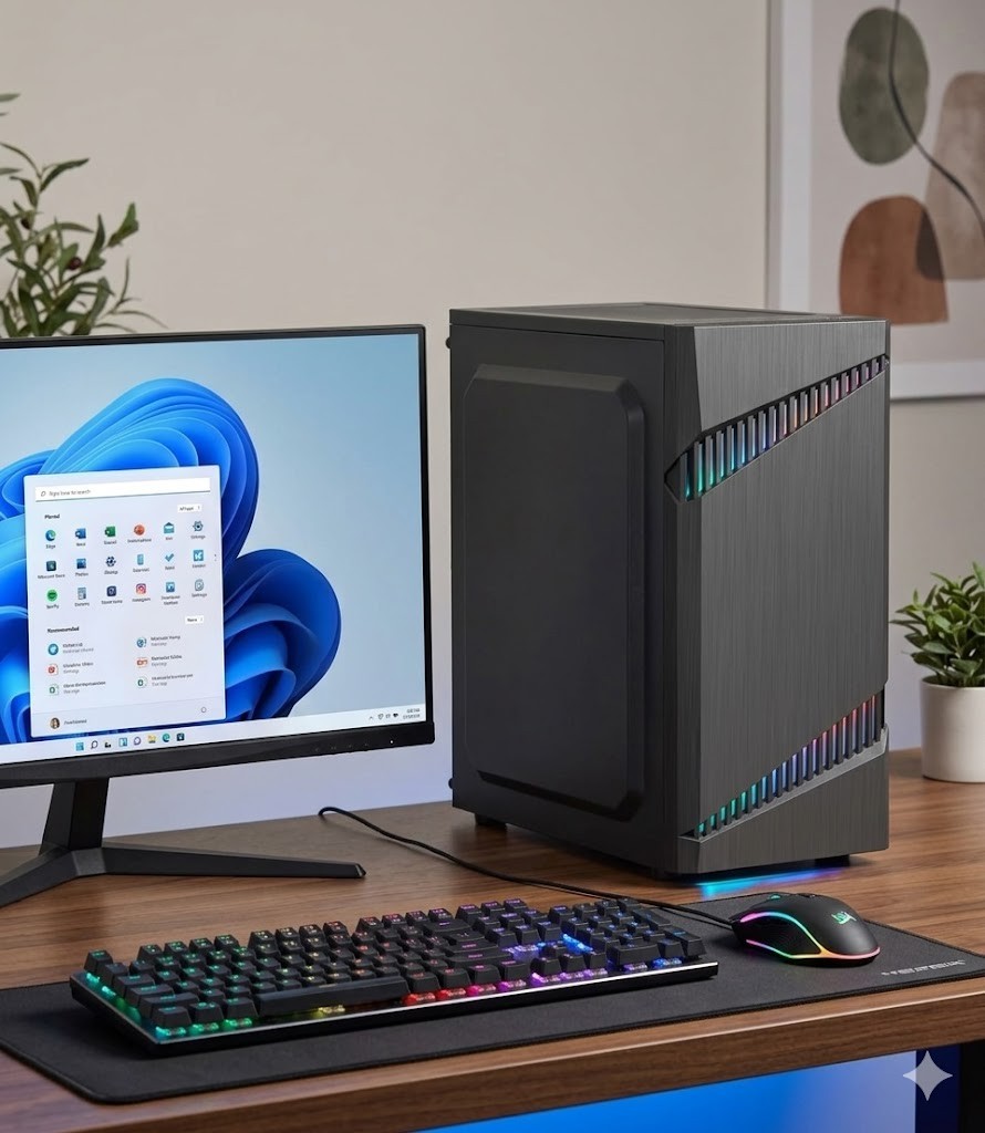 GAMING PC AMD RYZEN 7 + MONITOR + KIT TASTIERA E MOUSE - POSTAZIONE COMPLETA