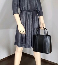 Lamarthe Paris Damen Leder Designer Handtasche schwarz Krokomuster, neu