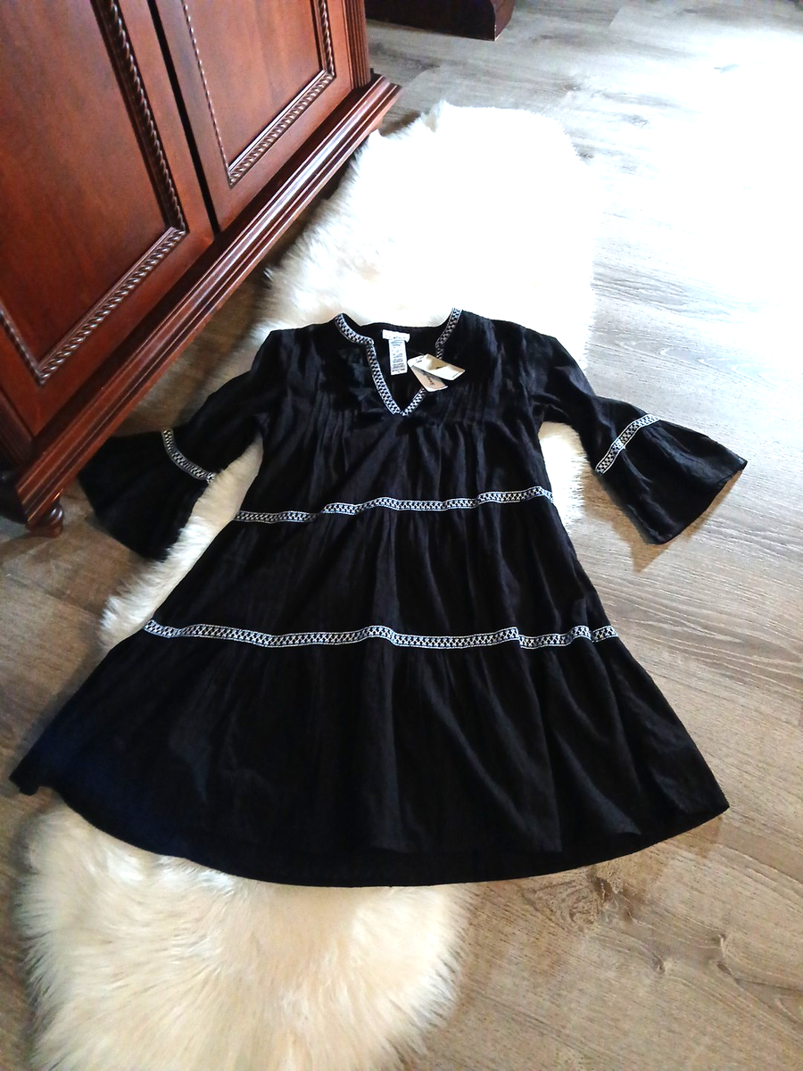 NWT's Tommy Bahama Size S/P Cotton Clip Embellished Tier Dress