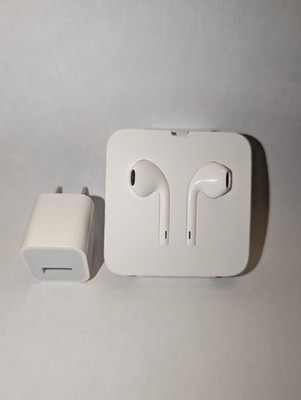 Genuine Apple EarPods Lightning + Adapter + USB Wall Charger Bundle OEM