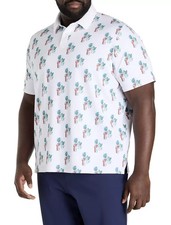 Callaway 19th Hole Opti-Dri Golf Polo Shirt 2X White w/Cocktail Print $94 NWT