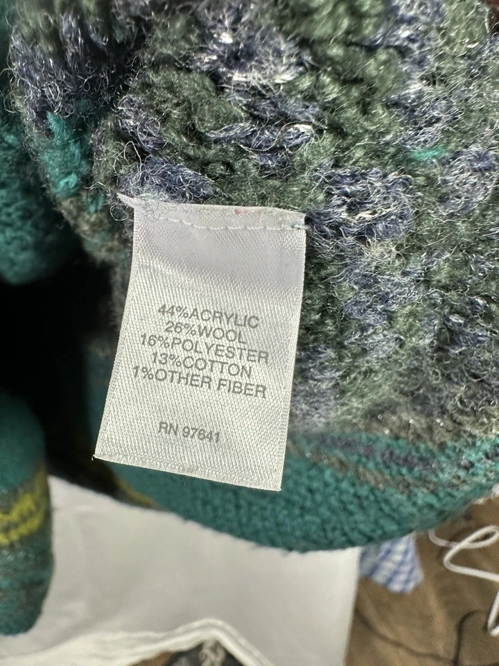 J Jill Wool Alpaca Long Cardigan Womens XL Green Button Up Grandma Cottage Q443 - Image 3 of 4