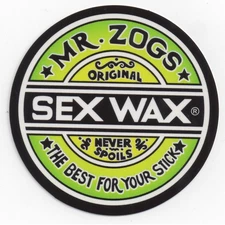 Mr. Zoggs Sex Wax Sticker 7" CIRCULAR FADE GREEN Original Surf Surfing Bumper