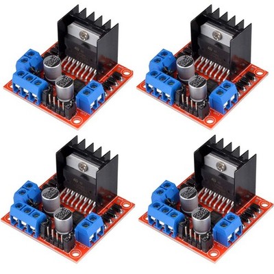 HiLetgo 4pcs L298N Motor Driver Controller Board Module Stepper 4pcs, Red