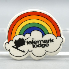 Telemark Lodge Ski Resort Rainbow Pin Vintage 1980s Souvenir Wisconsin DEFUNCT