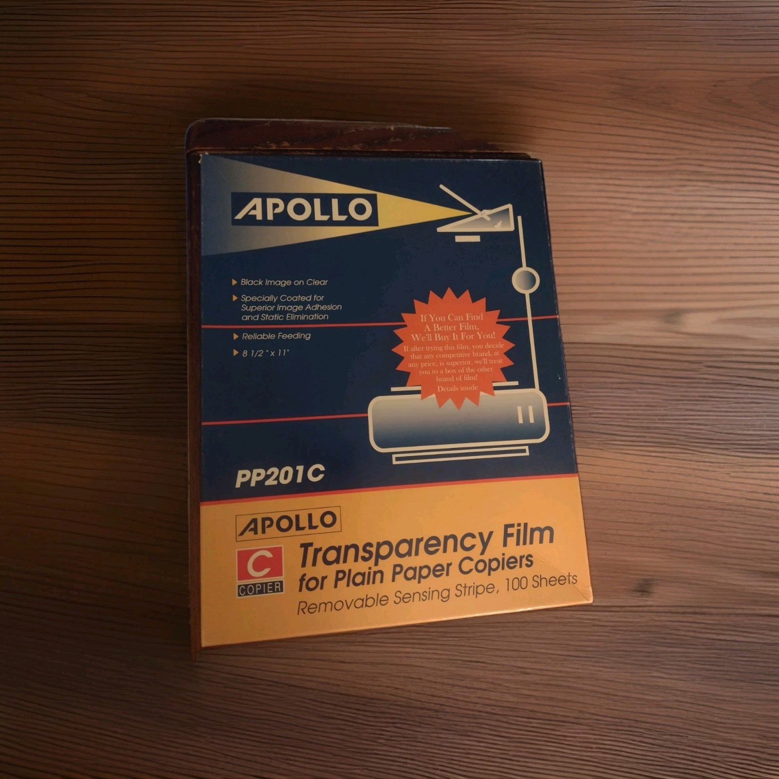 Apollo Transparency Film 8.5" x 11" PP201C PLAIN PAPER COPIERS 35 SHEETS