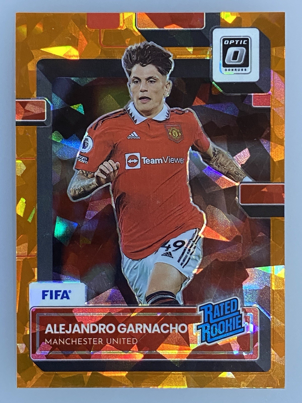 2022-23 Donruss  Rated Rookie Alejandro Garnacho #199 Optic Orange Ice (RC)