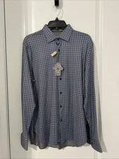 NWT Visconti Black Button Down Performance Shirt MEDIUM