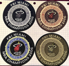 FBI Miami Heat NBA champions 2006 complete four patch set