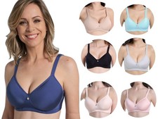 Mastectomy Bra with Molded Foam Cups,Wire FreE,Soft,Smooth,T Shirt Bra for Women