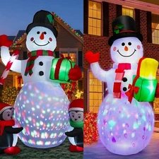 5ft Christmas Inflatable Snowman Family LED Lighted Blowup Lawn Yard Decoration