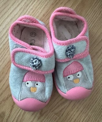 Hausschuhe Baby Unisex Hohe Hausschuhe Rosa-Grautöne Pinguin Größe 21 Schuhe