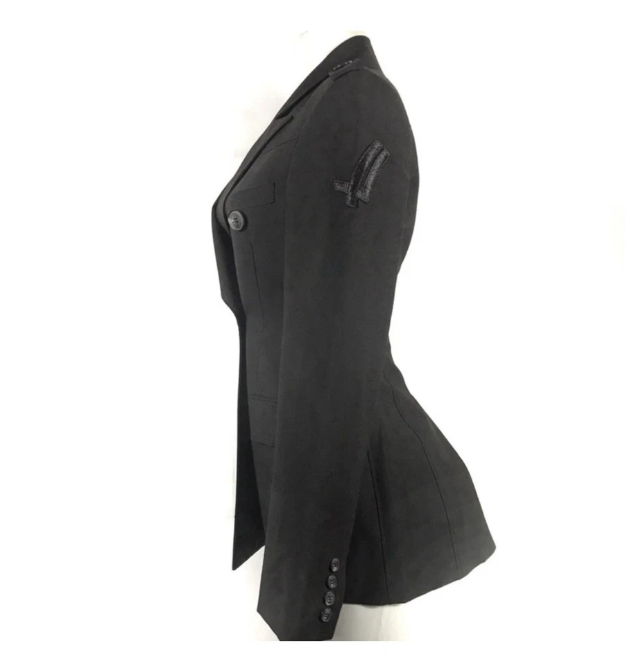 William Rast Military Blazer Black Sz XS Double Breasted Coat Jacket Cadet Goth - Image 2 of 4