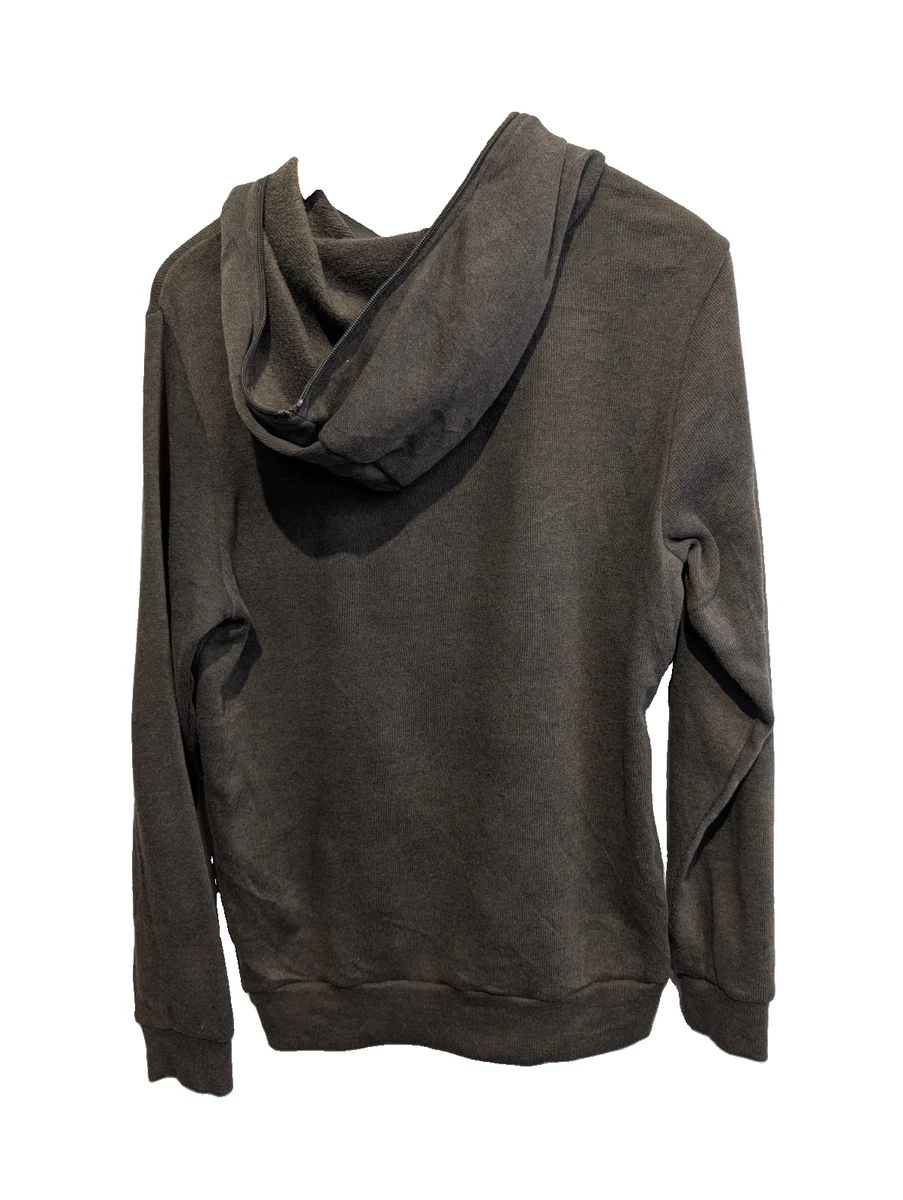 Sudadera con capucha asimétrica Lee Cooper Originals marrón S con cremallera