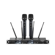 Phenyx Pro Dual-Channel Wireless Microphone System, Dynamic Mics w/ID Lock, T...