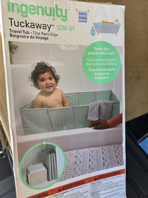 Ingenuity Tuckaway Toddler Folding Tub Converts Shower to Tub Folds to Store
