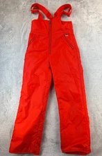 OSSI Ski-Wear Red Snow Bibs Junior XL Vintage 80s 90s Insulated Nylon