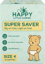 Super Saver Nappies, Size 4 (10 - 14Kg) 25 Count | Budget-Friendly Disposable Ba