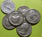 $1.50 Face Value, pre 1964 silver quarters random dates circulated