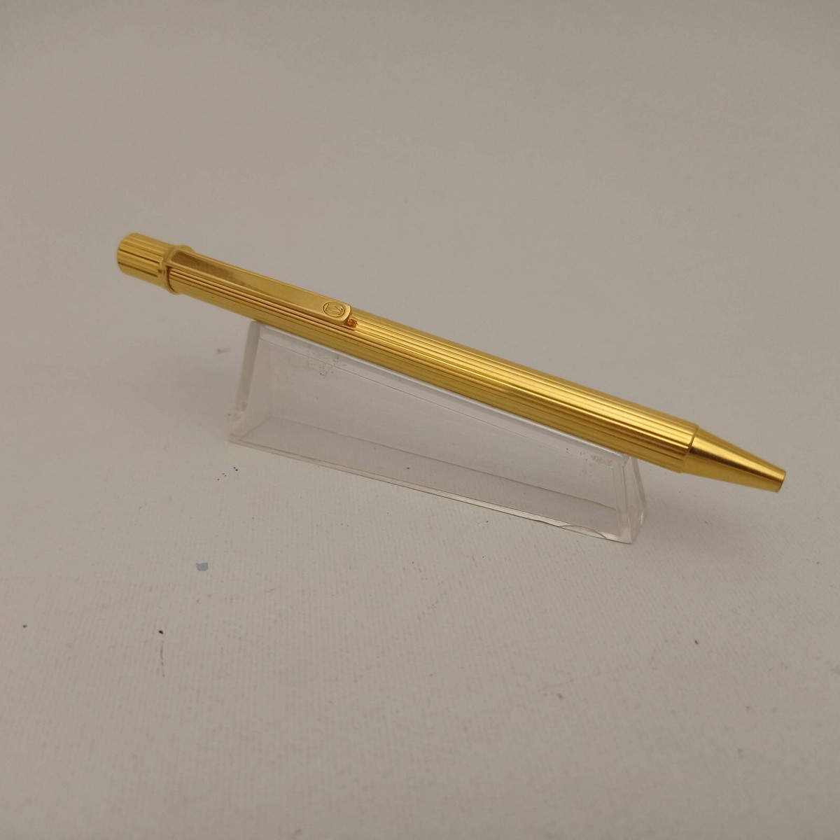 CARTIER MUST DE CARTIER GOLD PLATED GODRON BALLPOINT PEN