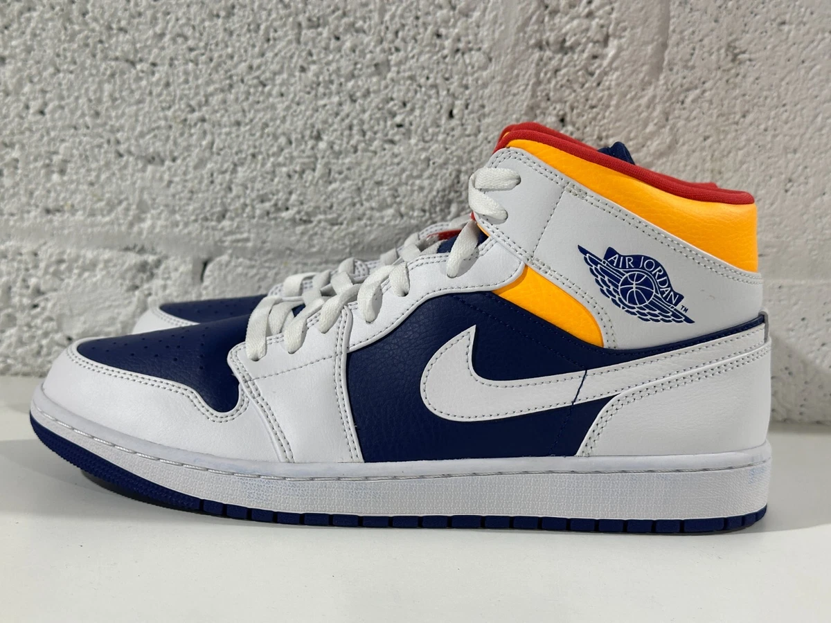 Jordan 1 Mid White Deep Royal Blue | eBay display picture 2