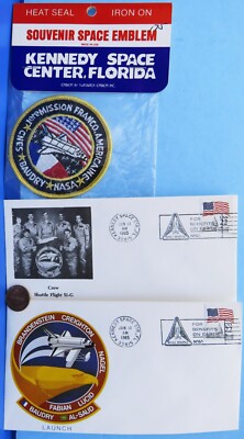 Patrick Baudry astronaut patch Postal Cover Pair STS-51G Space Shuttle Discovery