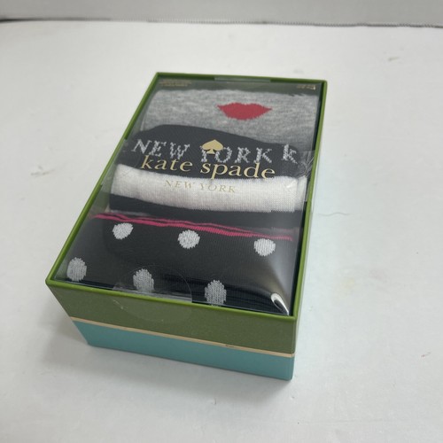 Neu mit Etikett Kate Spade 3 Paar Geschenkset Crew-Socken in Schachtel Winky Face - Bild 10 von 10