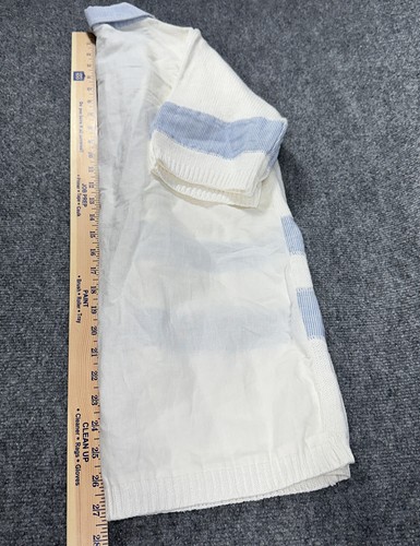 Suéter tejido Sideffects para mujer talla S blanco cuello elástico manga corta camisa - Imagen 7 de 7
