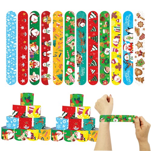 Slap Band Snap Bracelet Kid Party Bags Favour Stocking Filler Loot Gift Toys Set - Picture 21 of 26