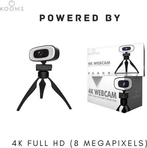 KOOM3 4K WEBCAM FULL HD Ringlicht mit eingebautem Mikrofon/Stativ - UHR VIDEO - Bild 2 von 7