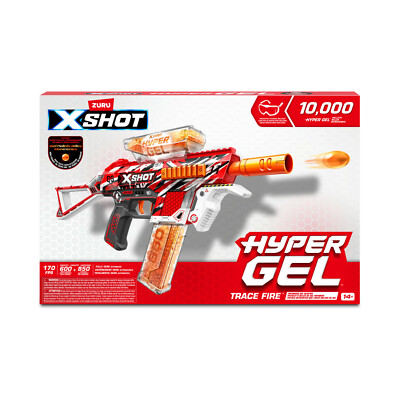 XSHOT Hyper Gel Trace Fire Blaster mit 10.000 Kugeln mit Schutzbrille