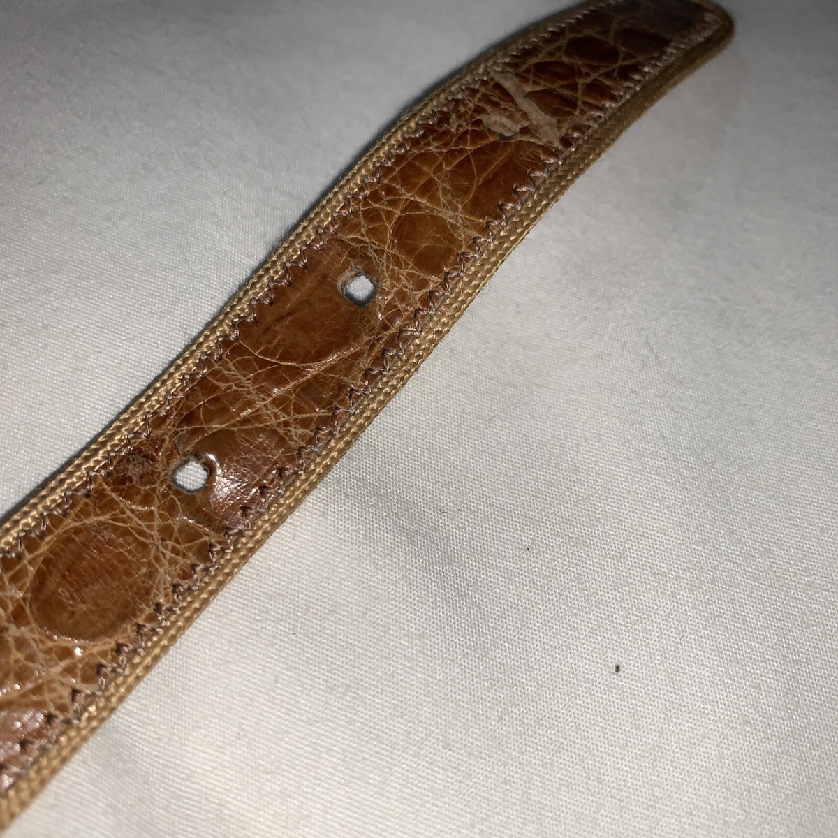 L’AIGLON Vintage Crocodile Skin Textured Belt. Lady L main image 2