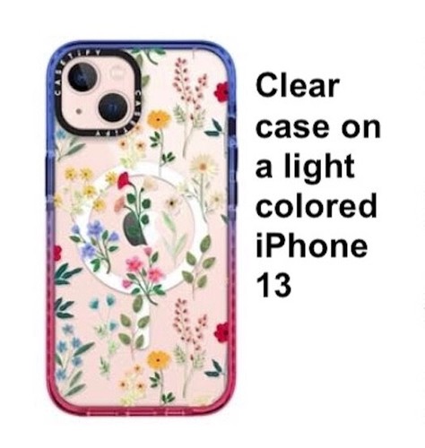 Woman’s Slim Flowery Clear iPhone 13 phone Case Floral Flowers with MagSafe