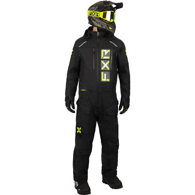 FXR Snowmobile Mens Recruit F.A.S.T. Insulated Monosuit - Black/HiVis