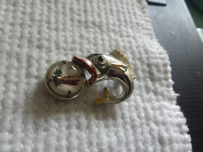 Vintage Fish Taking the Hook Pin