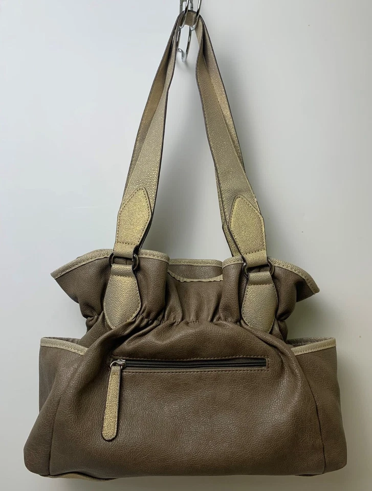 Kathy Van Zeeland Brown Shoulder Bag Embellished Buckle Detail Sachel Hobo Purse - Image 3 of 4