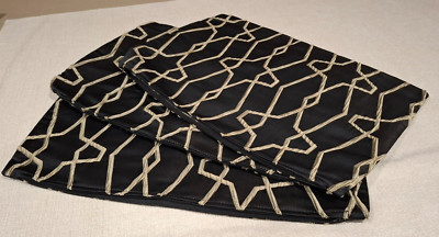 POLSTERKISSENBEZÜGE SCHWARZ/GOLD SATIN GLANZ 23X16 ZOLLX3 TOLLE QUALITÄT.