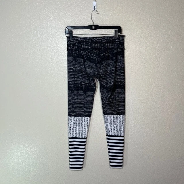 Onzie Leggings Womens Medium Large Black White Art Print Yoga Hippie Gym - Image 3 of 4