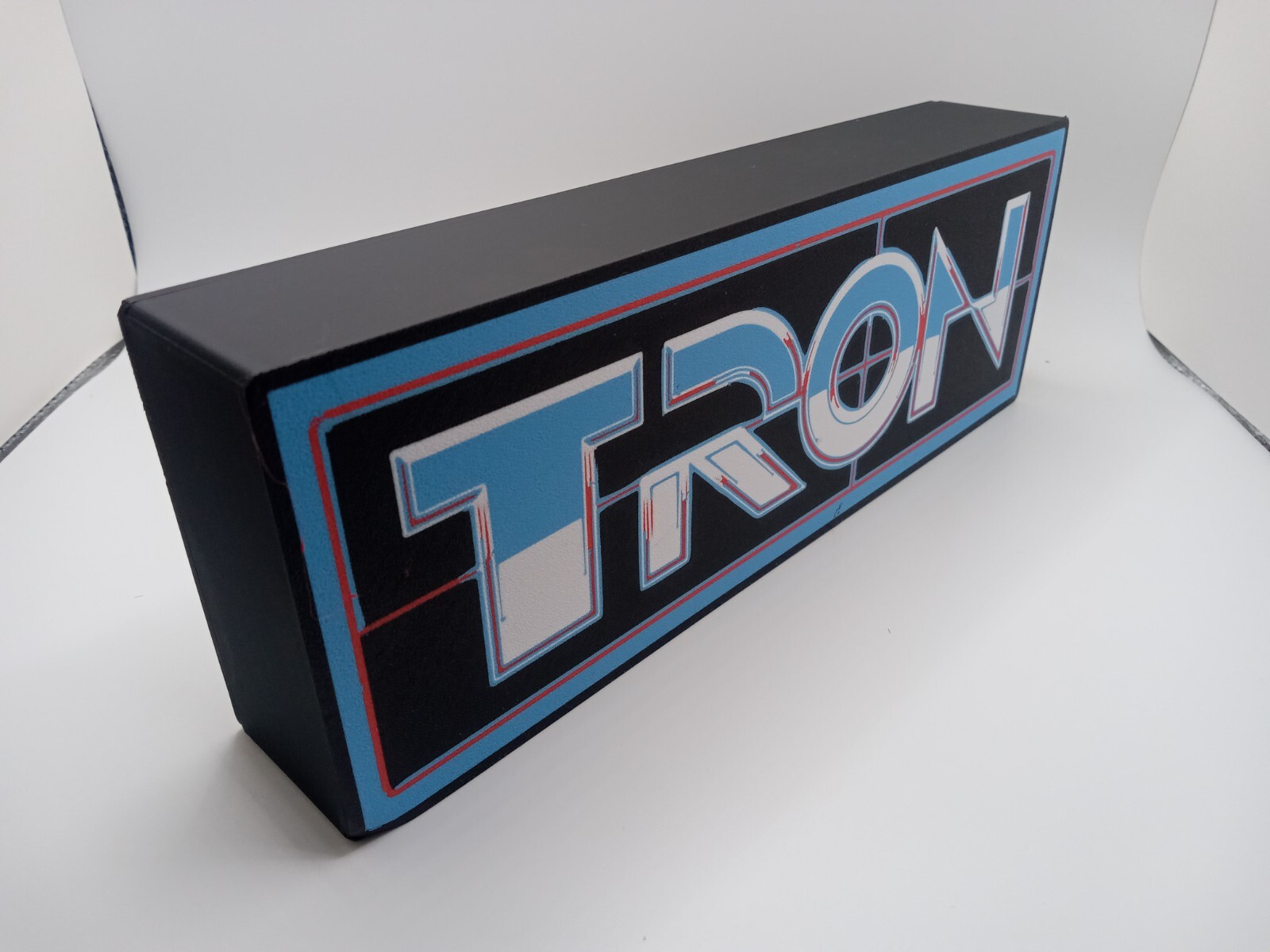 Retro Tron logo lightbox sign for vintage style tron collection display