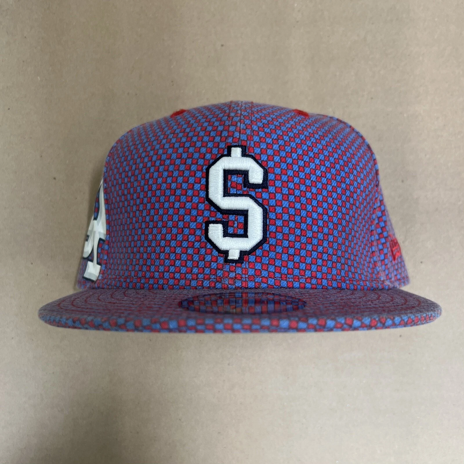 2007 SS07 Supreme New Era chapeau casquette à carreaux violet 7 1/2 59,6 cm 59fift neuf avec étiquettes rare