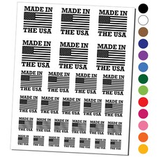 Made in the USA with Flag Temporary Tattoo Water Resistant Set