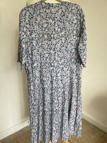 Vintage Laura Ashley Flapper Tee Kleid 80er Blumen Gr. 16 Viscous Cottagecore - Bild 10 von 21