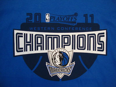 NBA Dallas Mavericks National Basketball Fan 2011 Playoffs Blue T Shirt M 