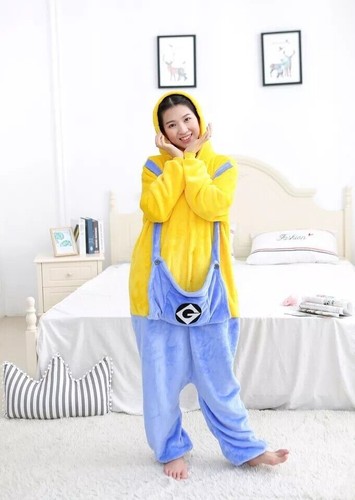 Pigiama Costume Adulto Unisex Pigiama Minions Cosplay Onesie12 Kigurumi Animale - Foto 4 di 18