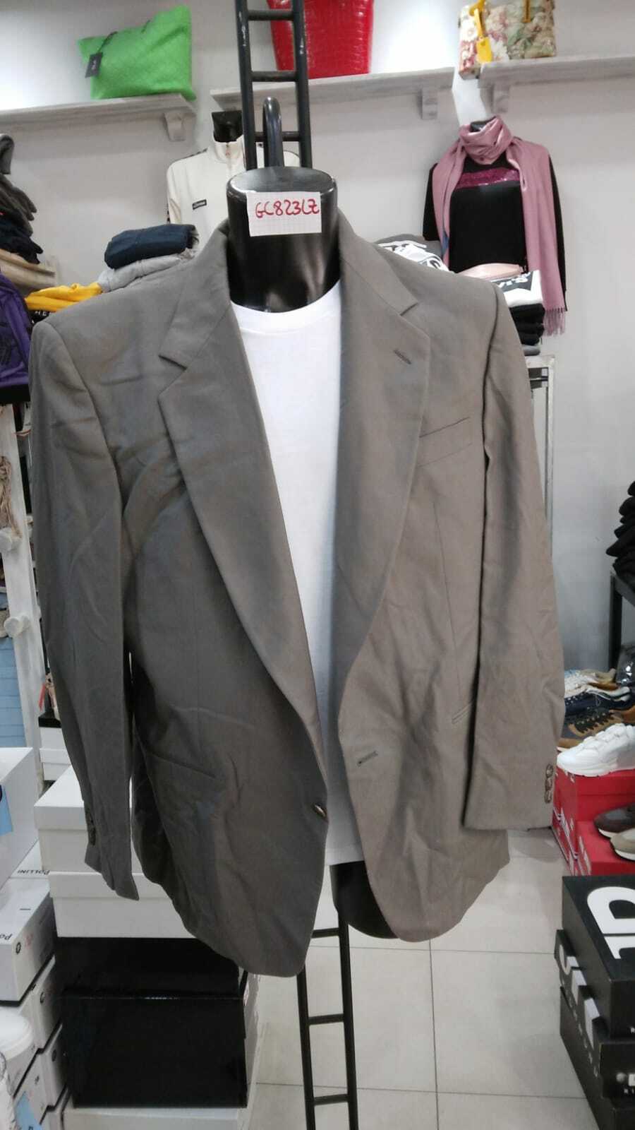 Men's Jacket Man 100% Wool Grey New Size 46 GC823LZ