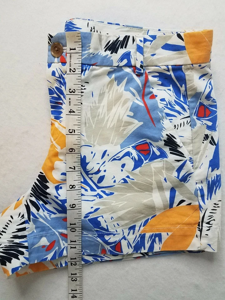 Шорты Khakis By GAP женские размер 4 белые синие китайские солнечные с гавайскими карманами - Изображение 4 из 4