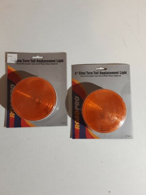 RoadPro RP-4064A 4'' Round Sealed Light with 3-Prong Connector Amber Lot of 2