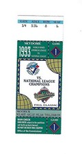 1993 WORLD SERIES TICKET - TORONTO BLUE JAYS VS. PHILADELPHIA PHILLIES - GAME 1