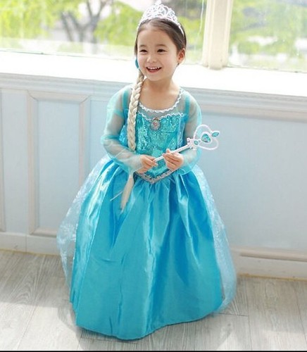 Gorgeous Queen Elsa & Princess Anna Costume Cosplay Party Dress Up - Picture 23 of 60